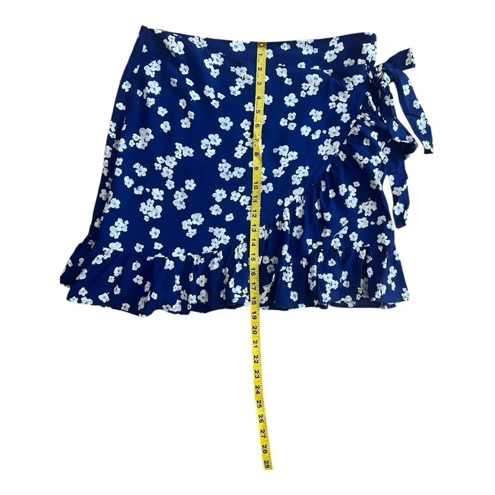 COPY - Mix it Floral Blue Wrap Mini Skirt Size 12